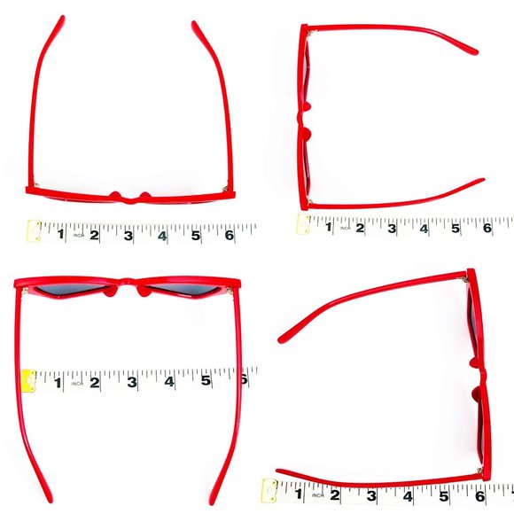 Red Retro Sunglasses Triangle Lens Decade Eighties - Picture 16 of 16